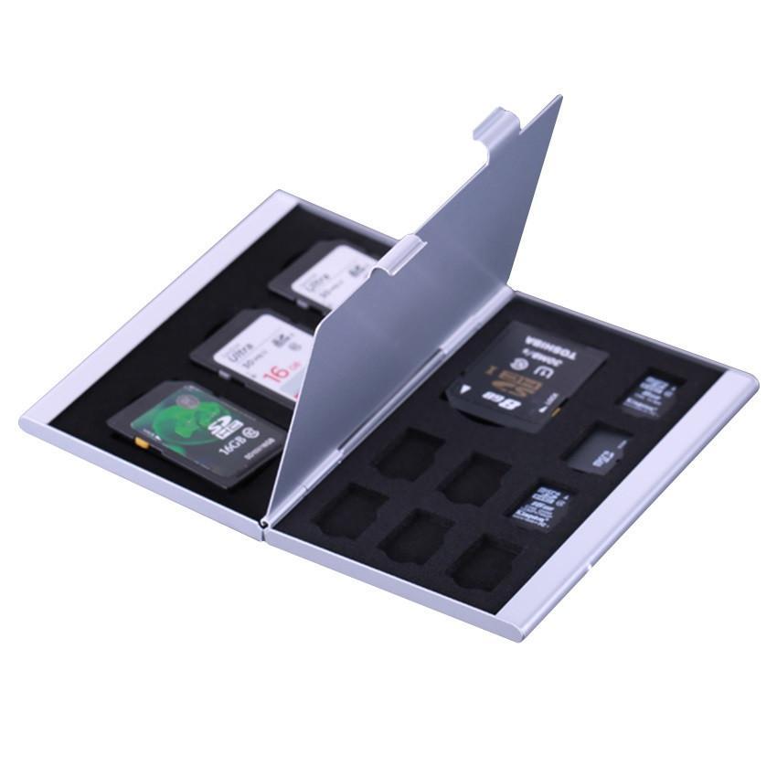 Metal Micro Memory Card Storage Wallet Carrying Protective Case Holder Case box