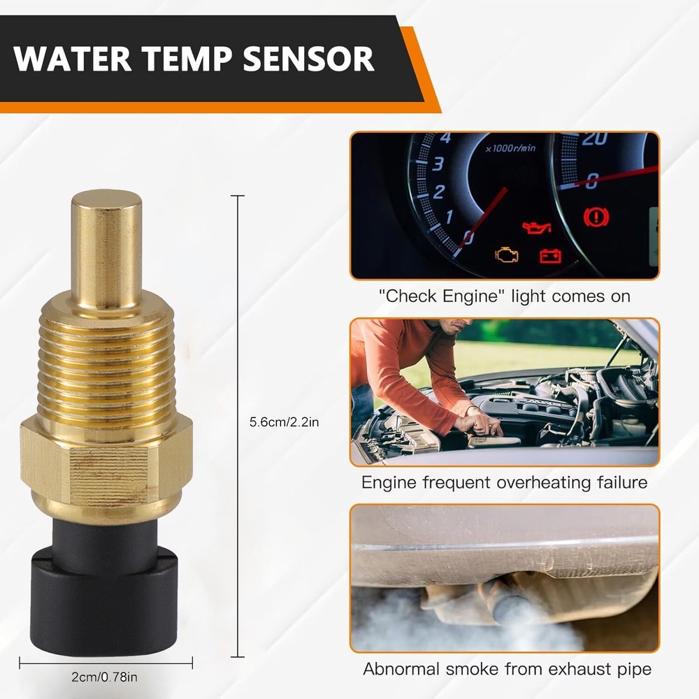 2Pcs 12146312 Engine Coolant Temperature Sensor Water Temp Sender for Chevy GMC