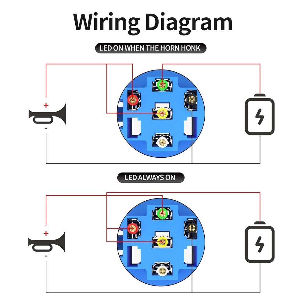 DaierTek Horn Button 12V Marine Horn Button 16MM Momentary Push Button Switch