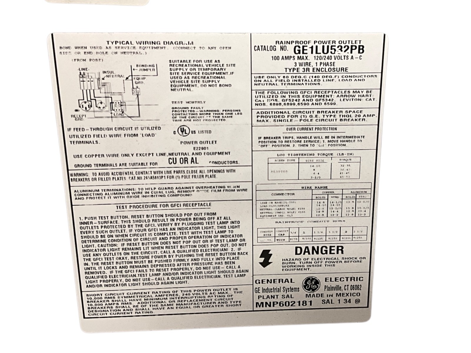 RV Pad Mount Pedestal with Back to Back 50 and 30 Amp RV Receptacles and a 20 Am