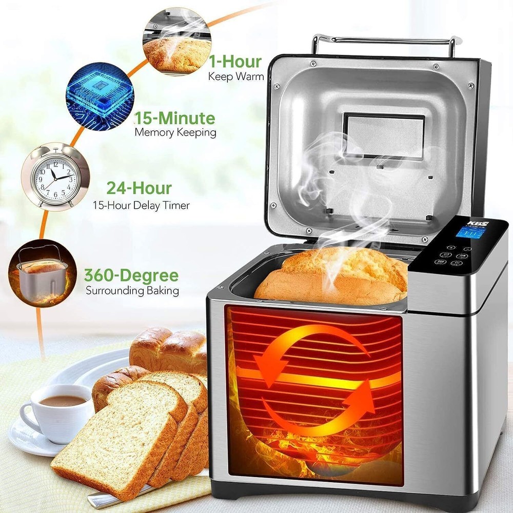 17-in-1 Programmable XL Bread Maker with Fruit Nut Dispenser