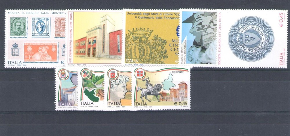 2006 Italy, Complete Year 77 Values + 2 Sheets - MNH**