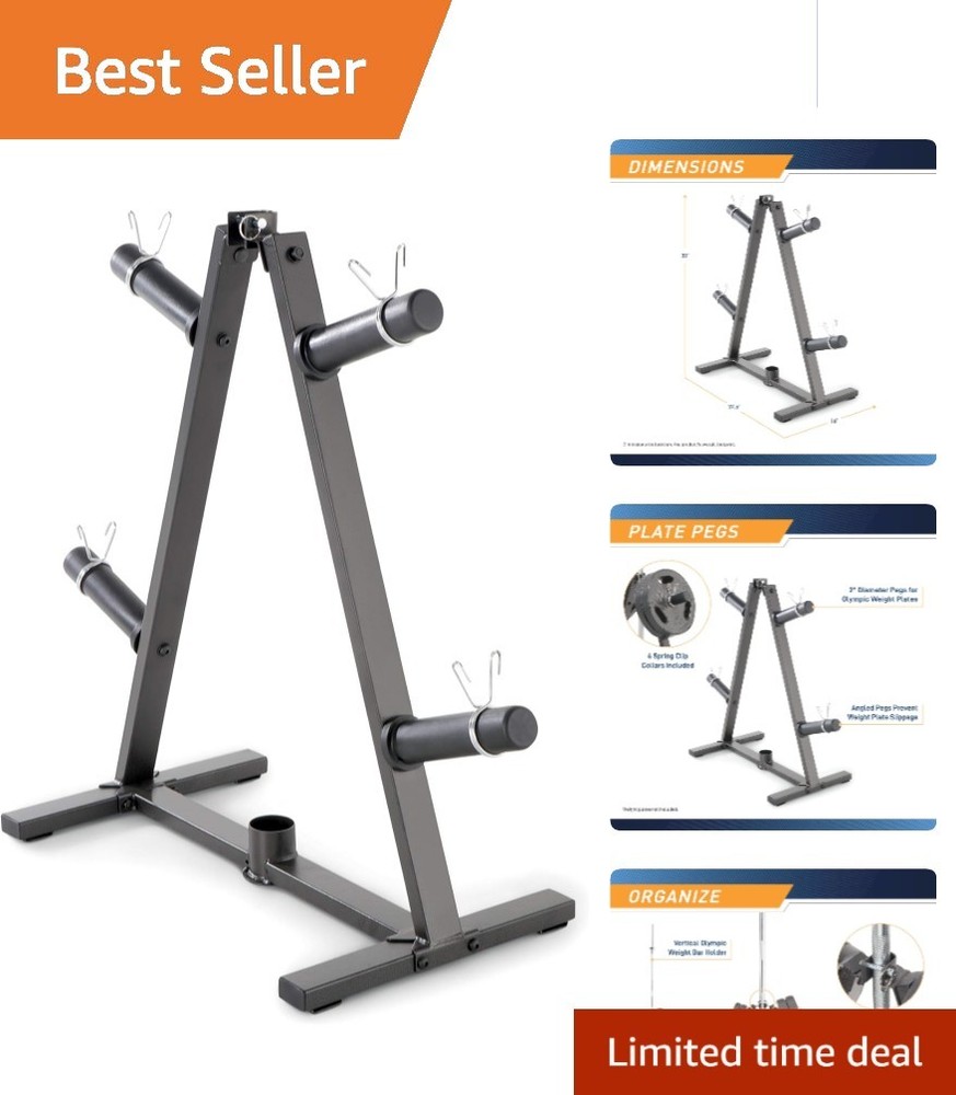 Triangular Weight Storage Rack - 300 lbs Capacity for 2-Inch Olympic Plates
