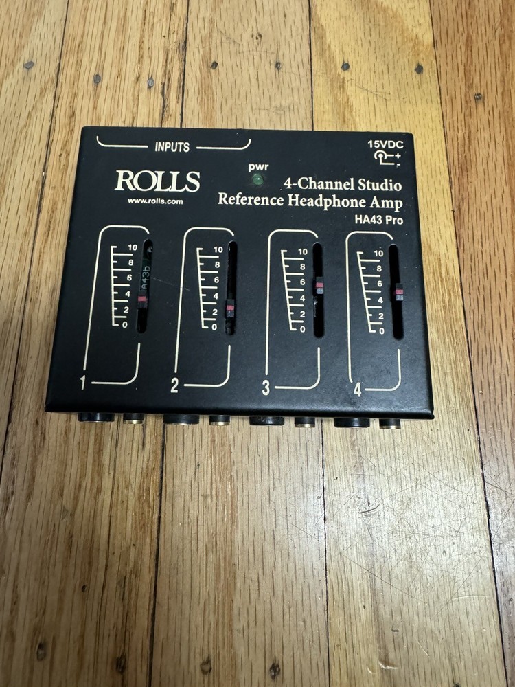 Black ROLLS 4 Channel Studio Reference Headphone Amp HA43 Pro Tested WORKS
