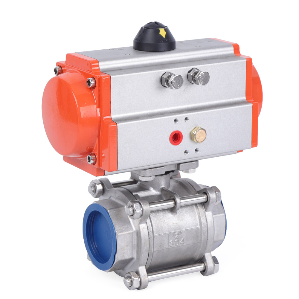 2" Pneumatic Air Actuated Stainless Ball Valve Single Acting Spring Return NEW
