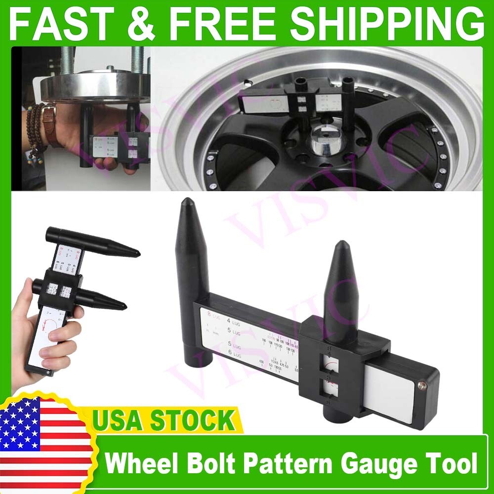 Wheel Bolt Pattern Gauge Tool 4 5 6 8 Lug Pattern Quick Measure Slide Hand Held✔