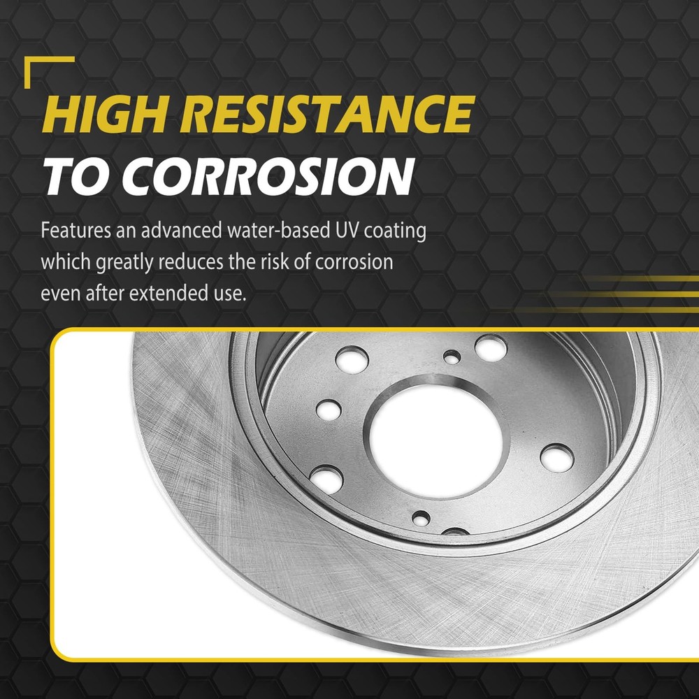 12.32 Inch 313mm Rear Brake Rotors Solid Disc Replacement 31318