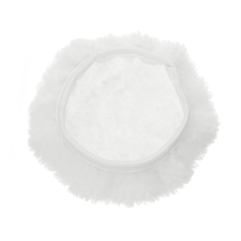 5"-6" Car Polisher Bonnet Buffing Pad Lamb's Wool, White