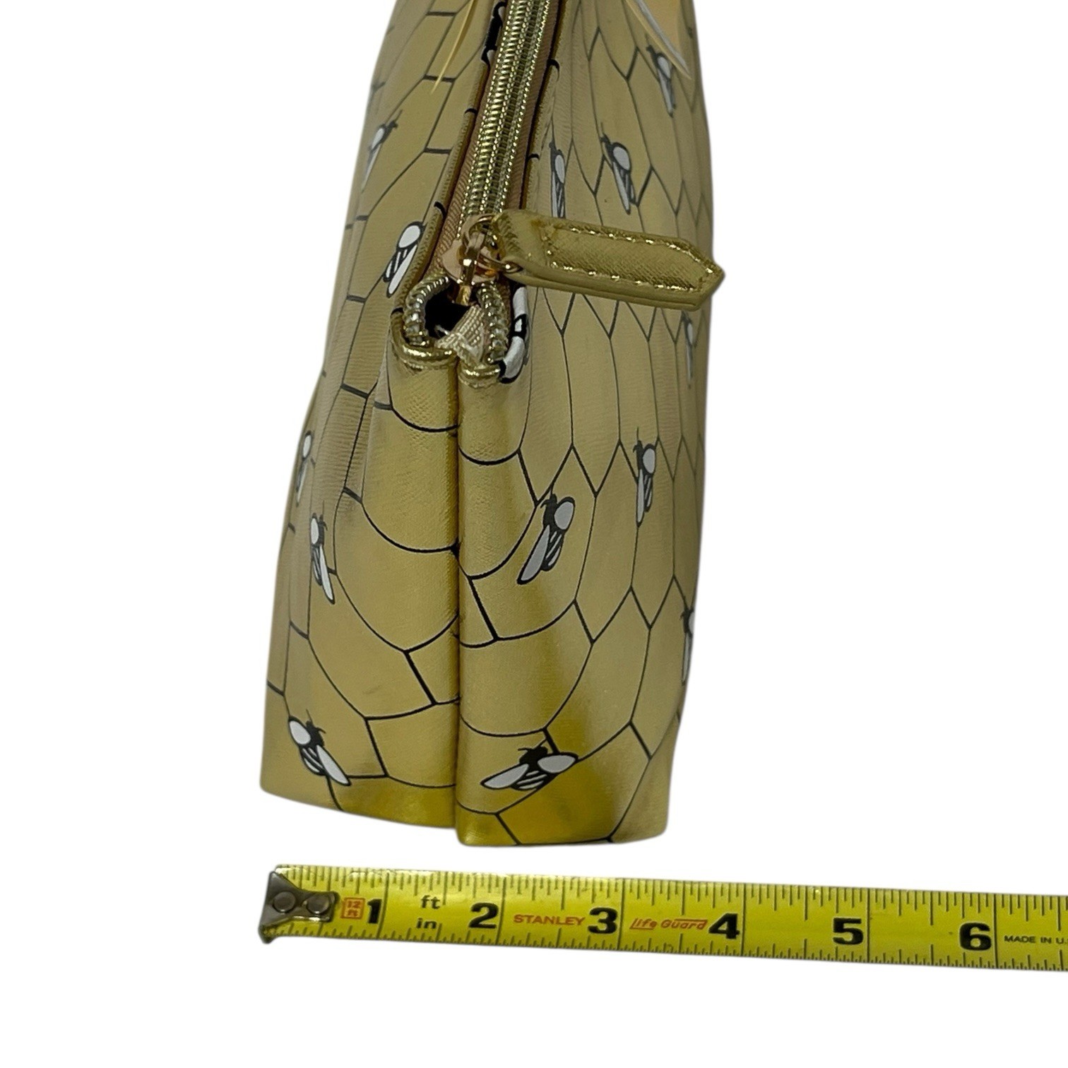 Disney Winnie the Pooh Gold Honey Bees Large Cosmetic Travel Bag Pouch NWT