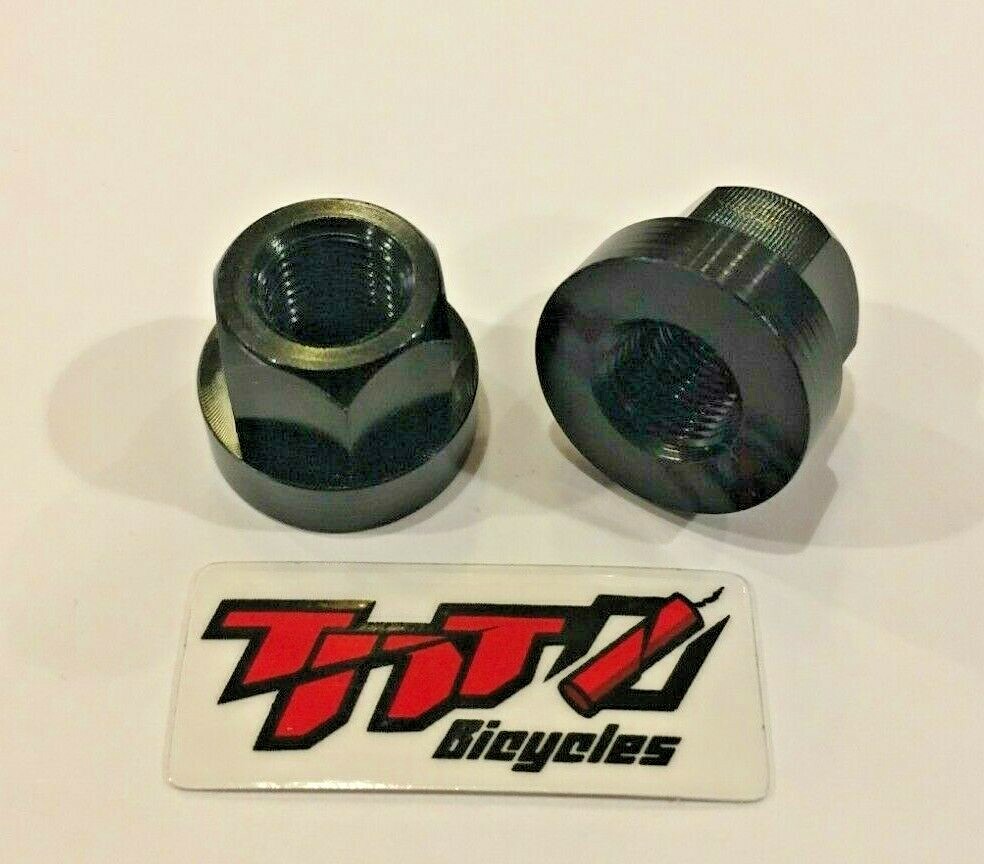 TNT BICYCLES - ALUMINUM AXLE NUTS - 3/8" x 24tpi - SOLD AS PAIR (2pcs)