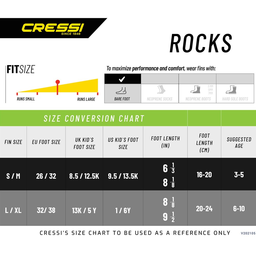 Cressi Junior Rocks Mask Fin Snorkel SET