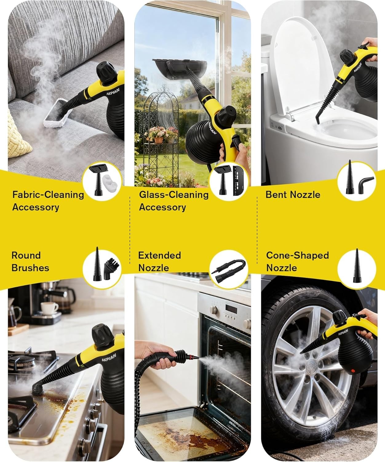 Handheld Steam Cleaner, Steamer for Cleaning, Multipurpose Portable Steam Cleane