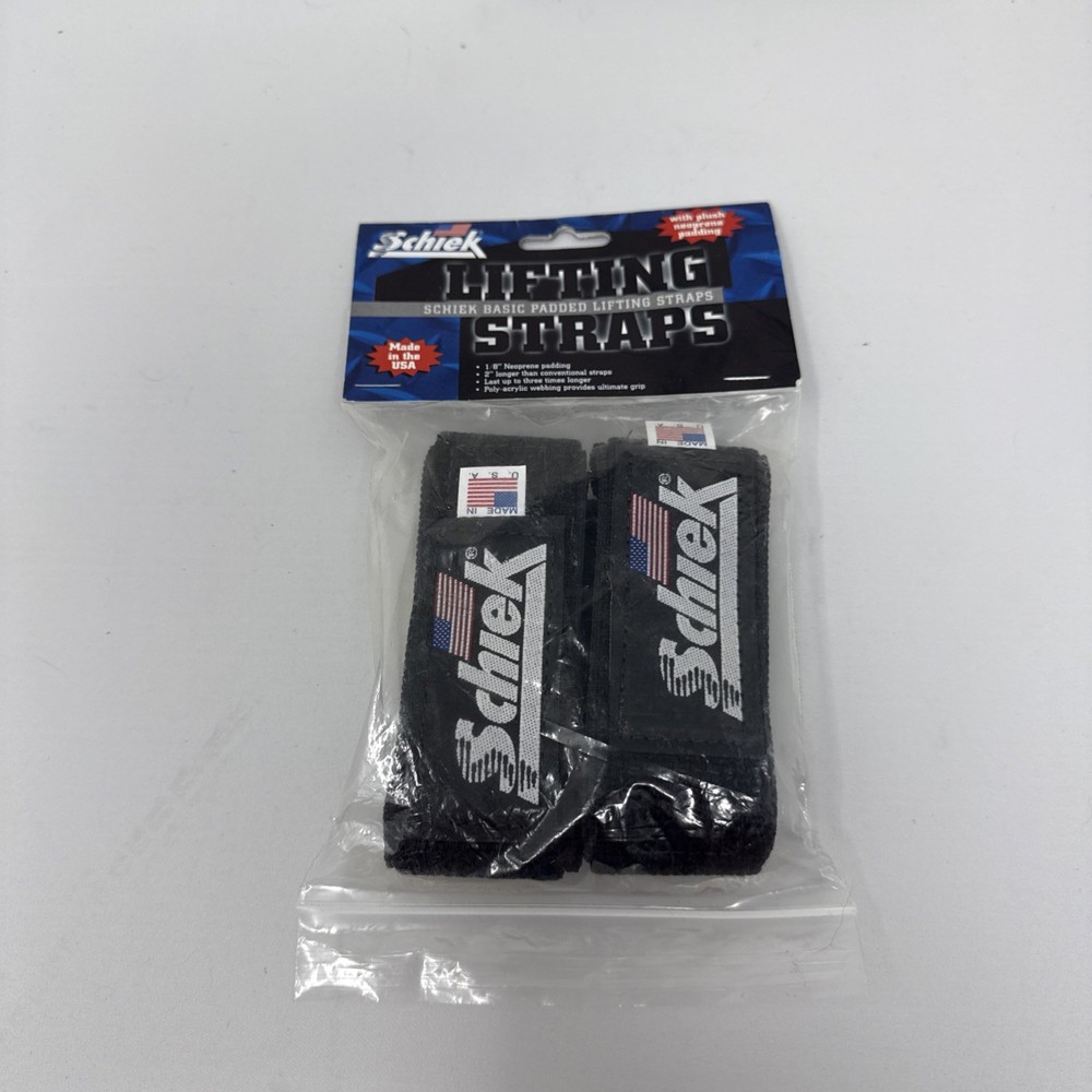 Schiek Sport 1000BPS Basic Padded Lifting Straps Wrist Protector Black Pair