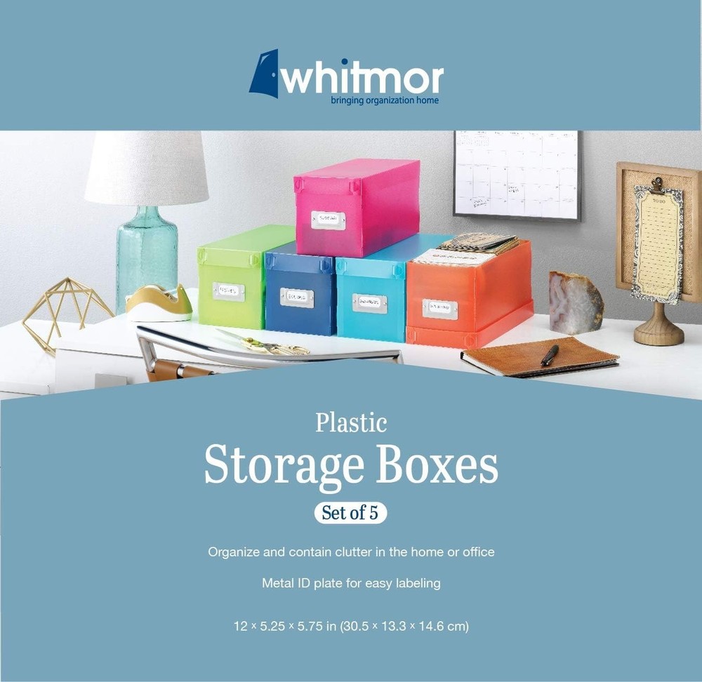 Colorful Stackable CD Storage Boxes Set of 5 - Durable & Easy Assembly