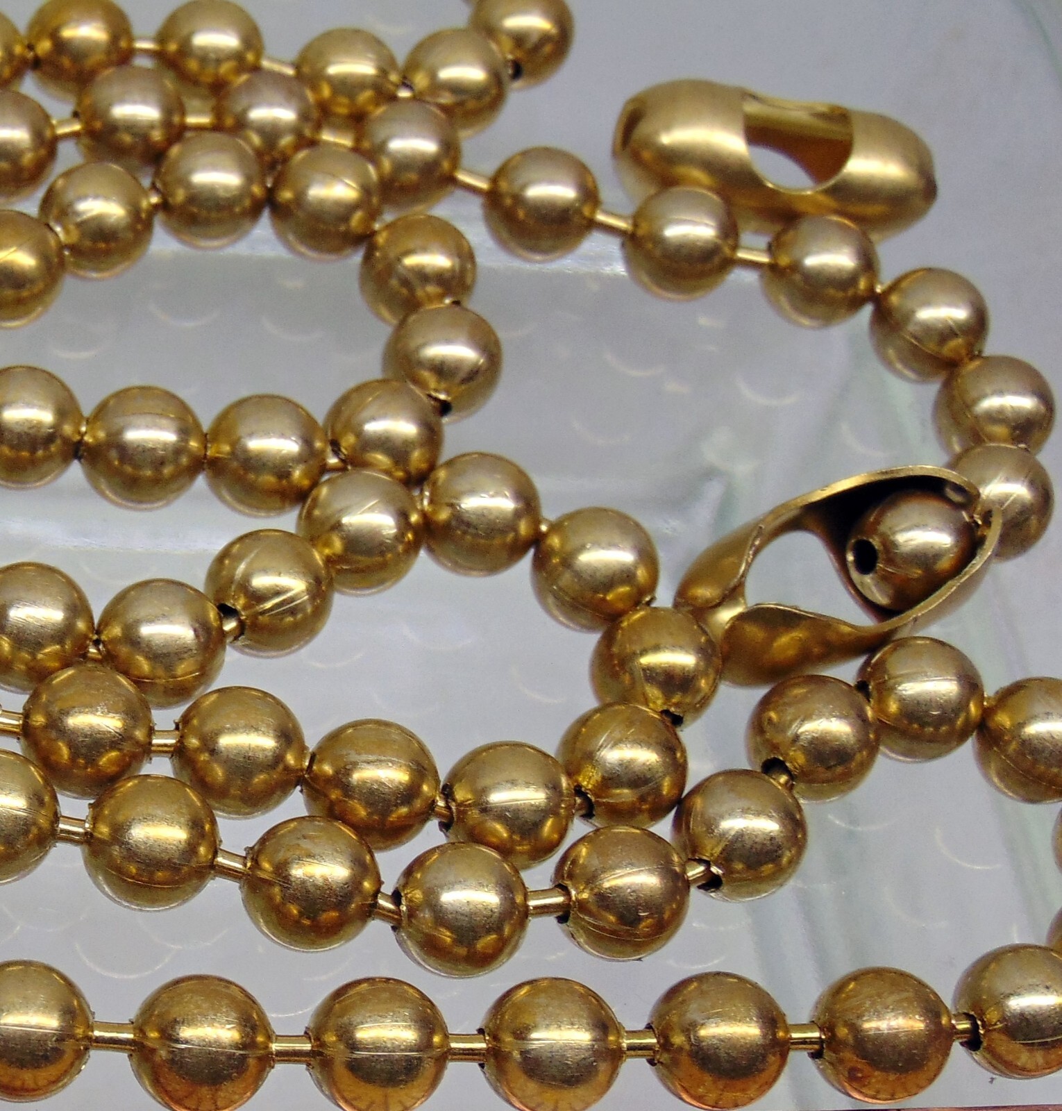 Solid Brass BALL CHAIN Bulk Lengths 8mm / #15 ~ 3 to 50 feet ~ Nickel free