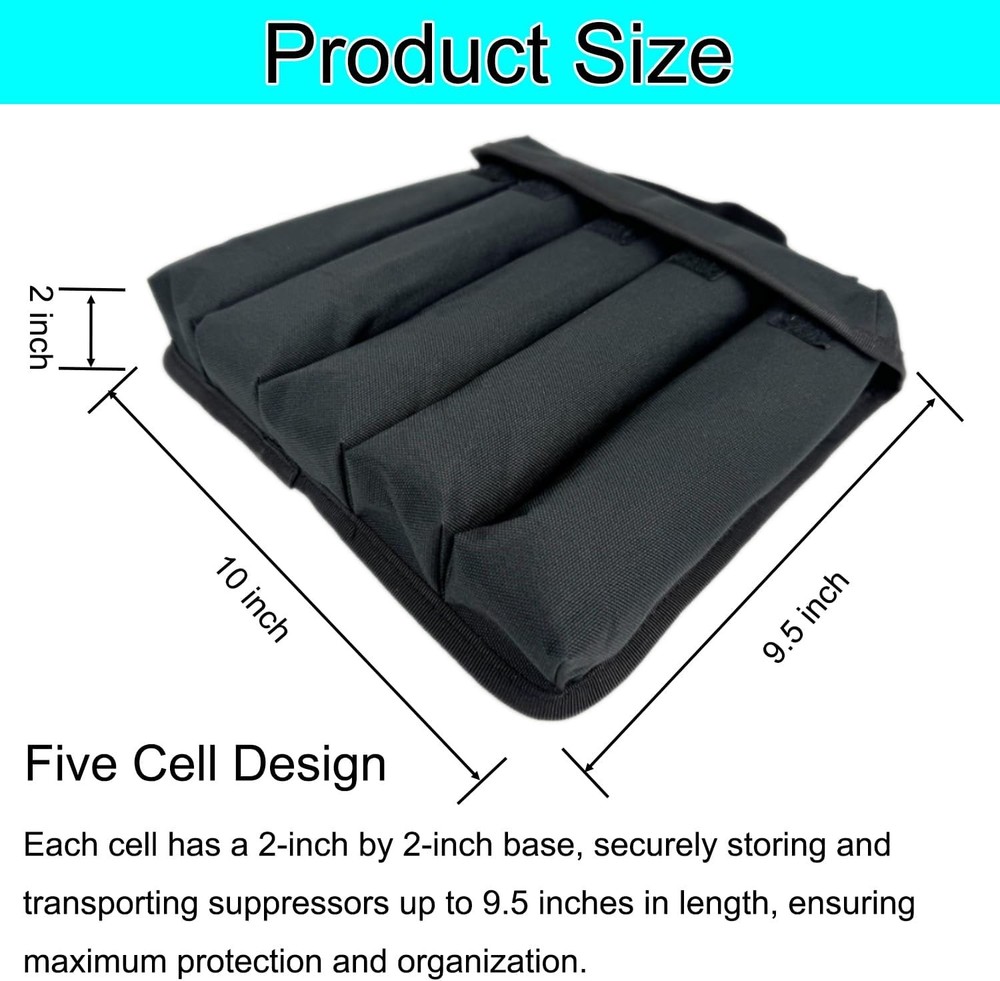 5 Cell Suppressor Pouch Silencer Transport bag Storage Case...