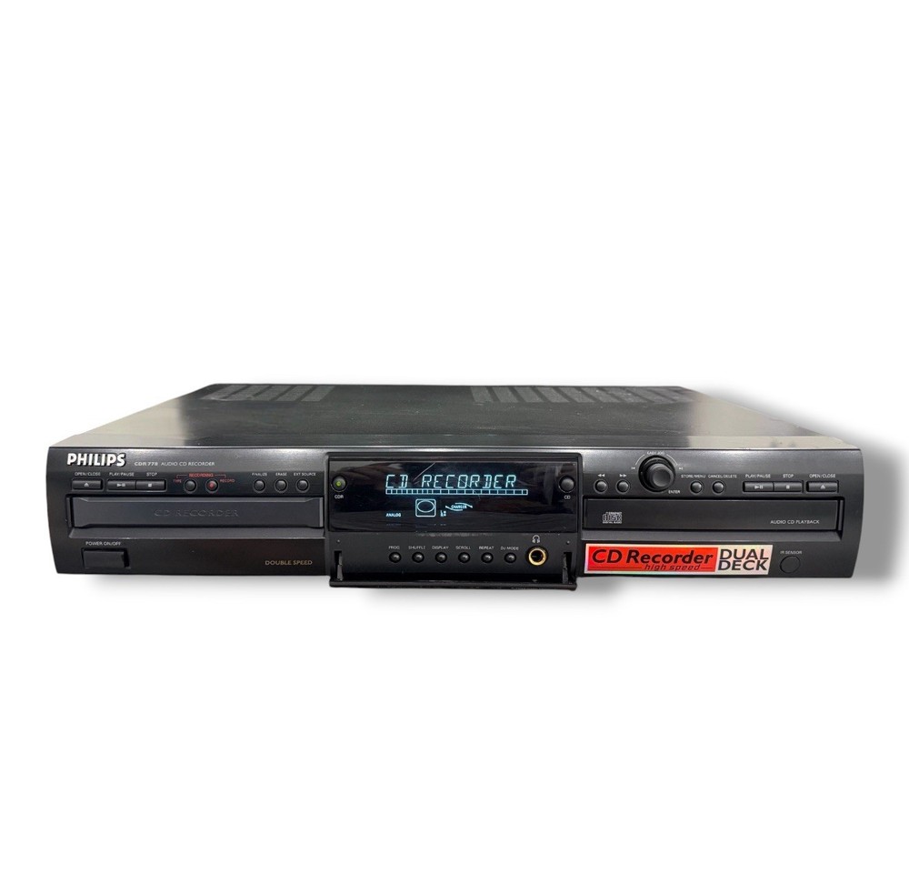 Philips CDR778 Dual Deck CD Recorder Player High Speed Copy Tested
