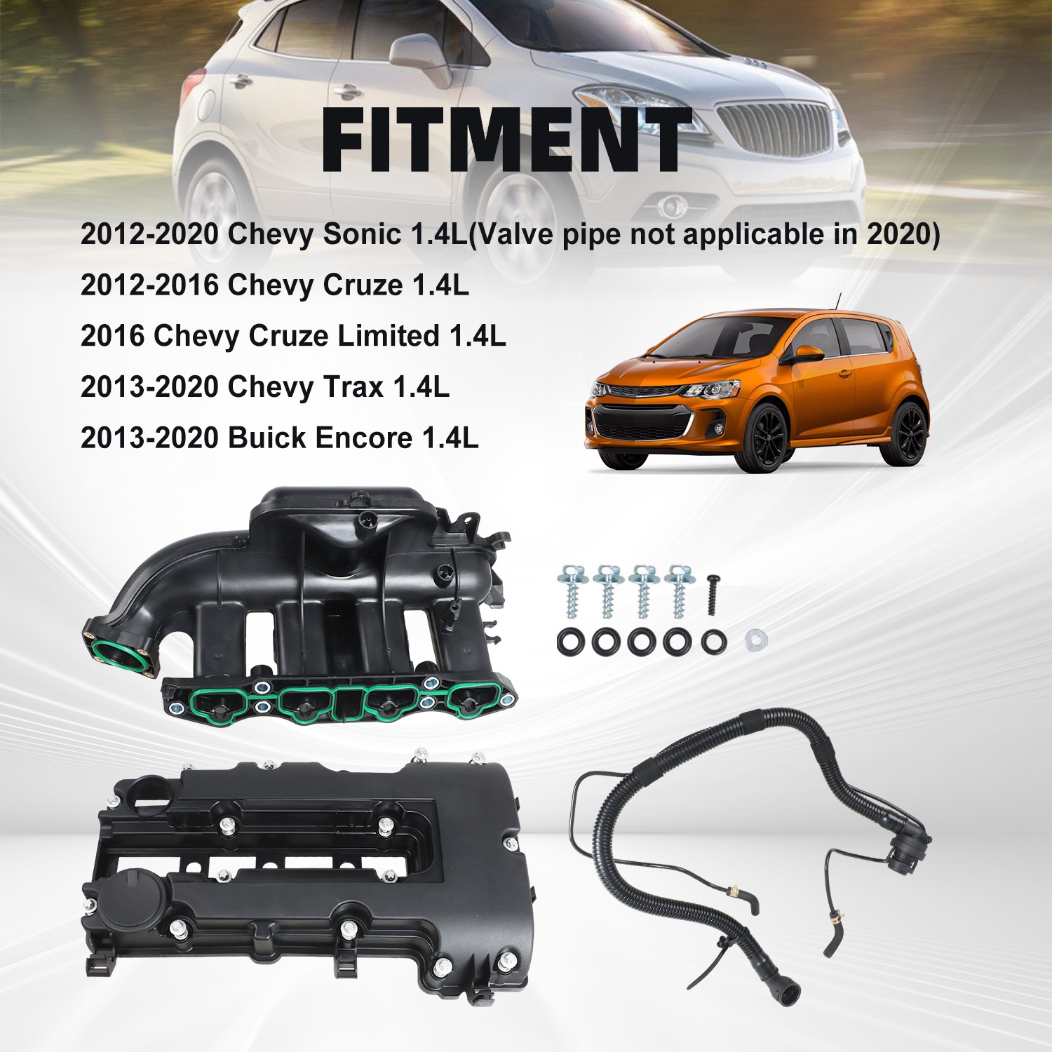 Intake Manifold & Valve Cover for Chevrolet Cruze Sonic 1.4L Turbo 2011-20
