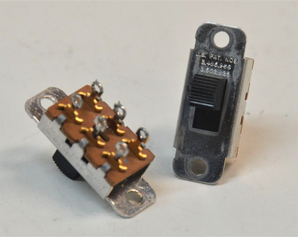 Switchcraft Slide Switch DPDT On-On Gold Contacts 2 pieces