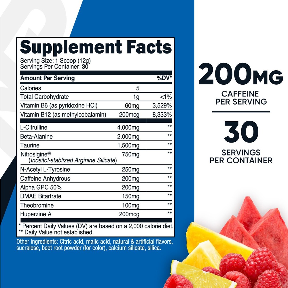Nutricost Pre-Workout Complex Powder (30 Servings) (Fruit Punch)