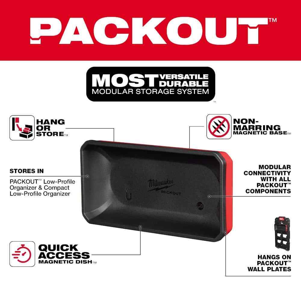 PACKOUT Large Magnetic Bin Tool Holder Quick Access Non Marring Base Wall Plate