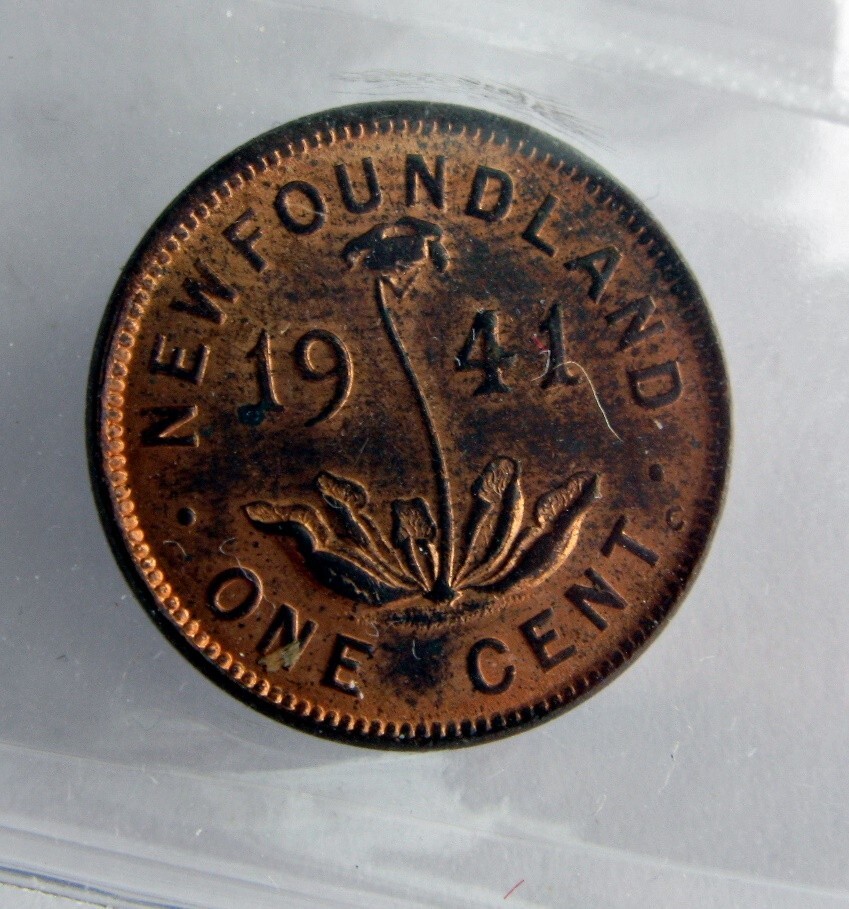1941 Newfoundland One Cent - ICCS - MS-63 Red