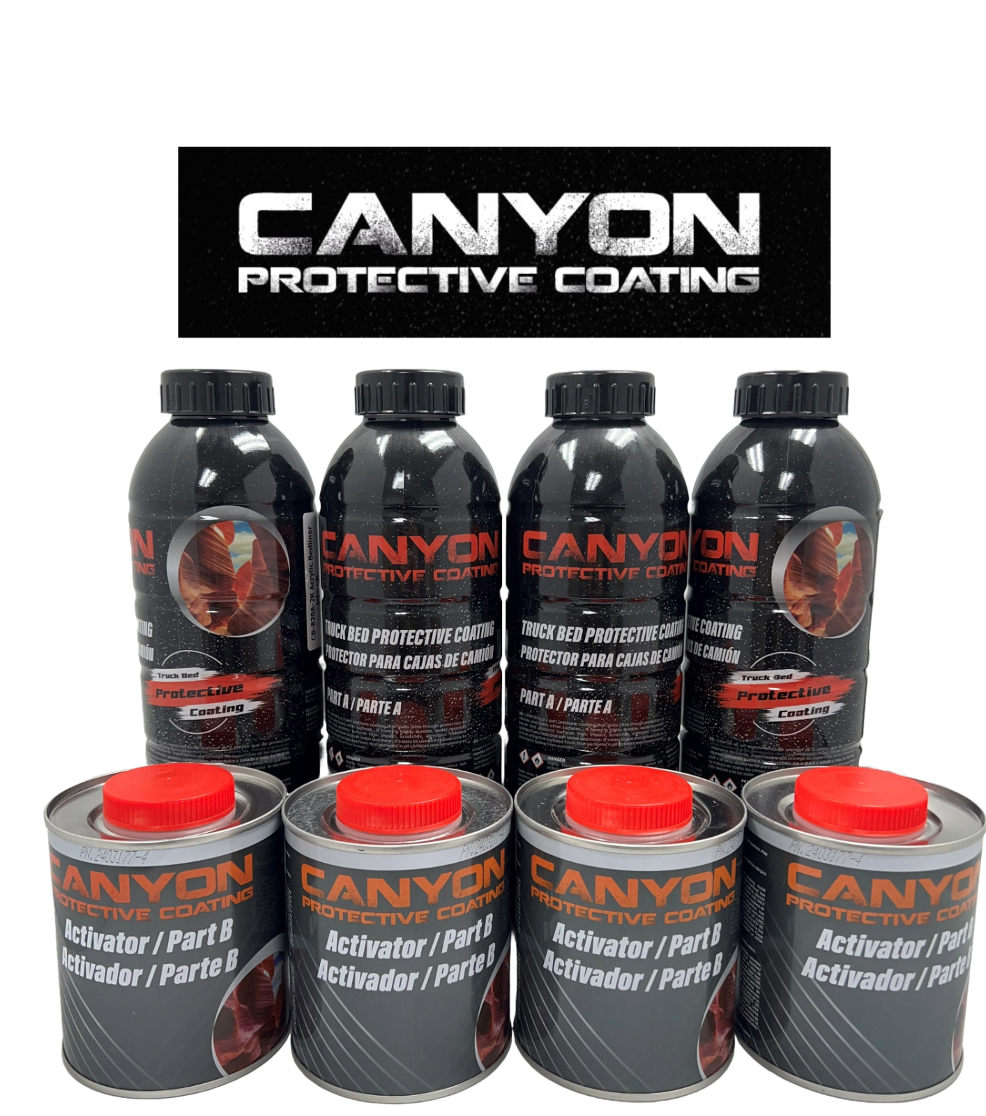 Canyon Truck Bed Liner Black, 4 Liter Kit Sprayable and Brushable