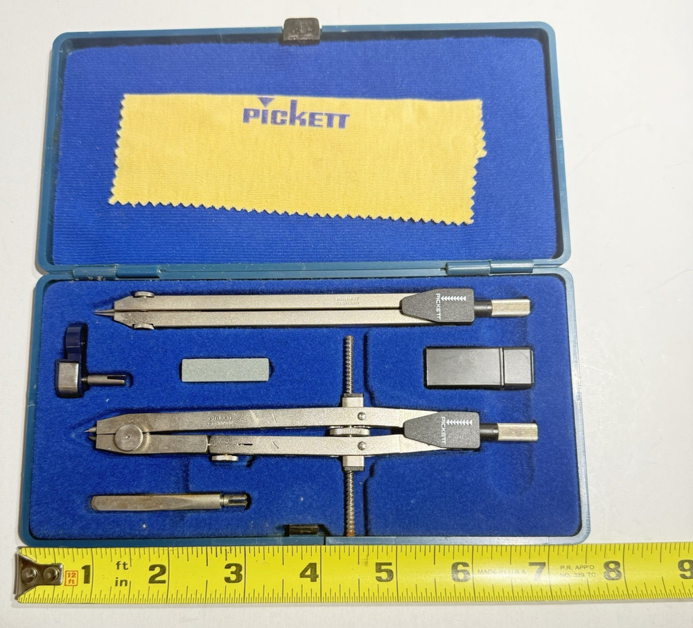 Pickett Compass Drafting Set 1506 N Kit Complete W. Germany