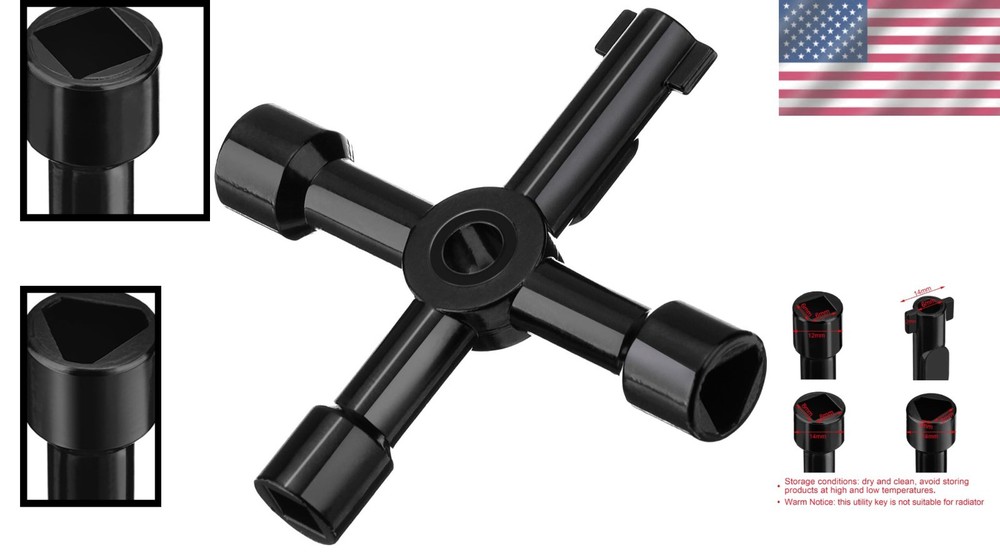 Durable Cross Shape Utility Key – 4 Functions for Home and Professionals