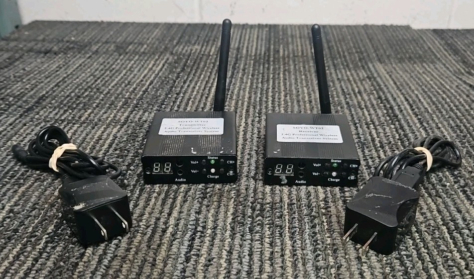 (2) Soyo-WT02 Receiver 2.4G Professional Wireless Audio Transceiver