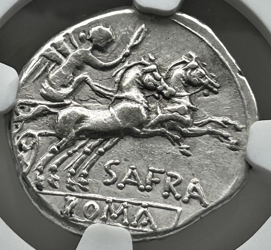 NGC XF S Afranius AR Denarius 150 BC Roma Victory