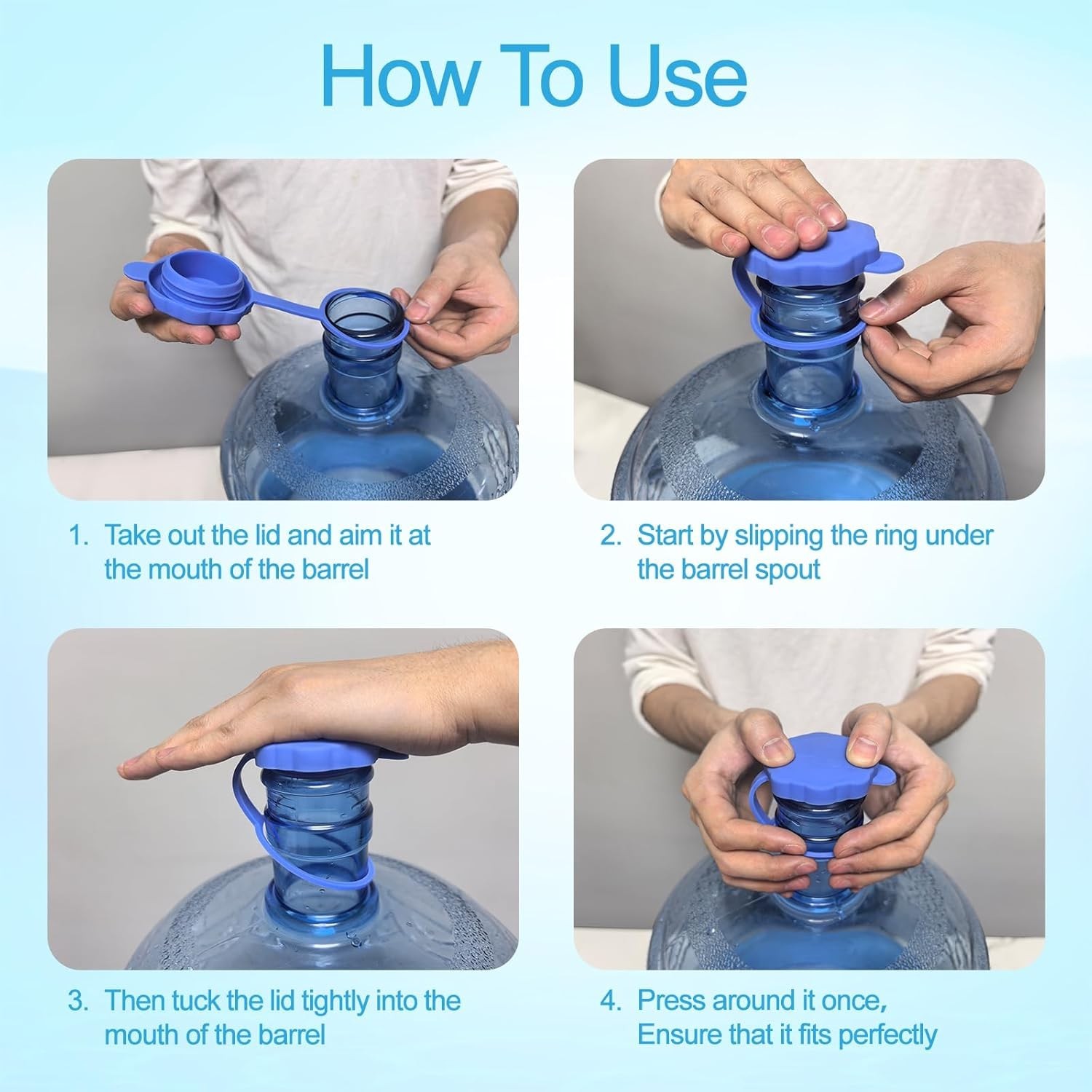 5 Pcs Reusable 5 Gallon Water Jug Caps Leak Proof Bottle Lids 55mm Water Bottles