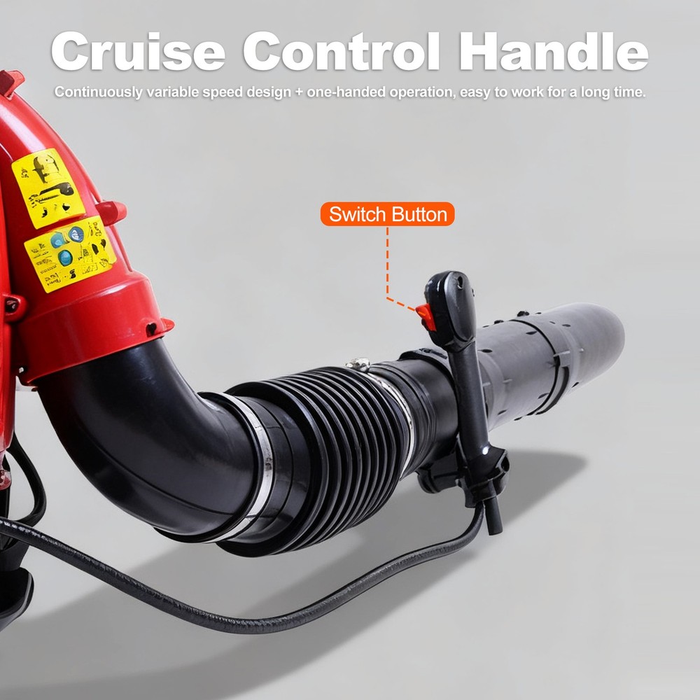 80CC Backpack Leaf Blower Cordless Gas Snow Blower 2 Stroke Engine Wind Force