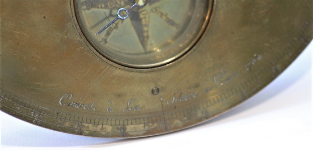 A Very Rare Canivet Graphometer With Solid Brass Plate Dated 1764