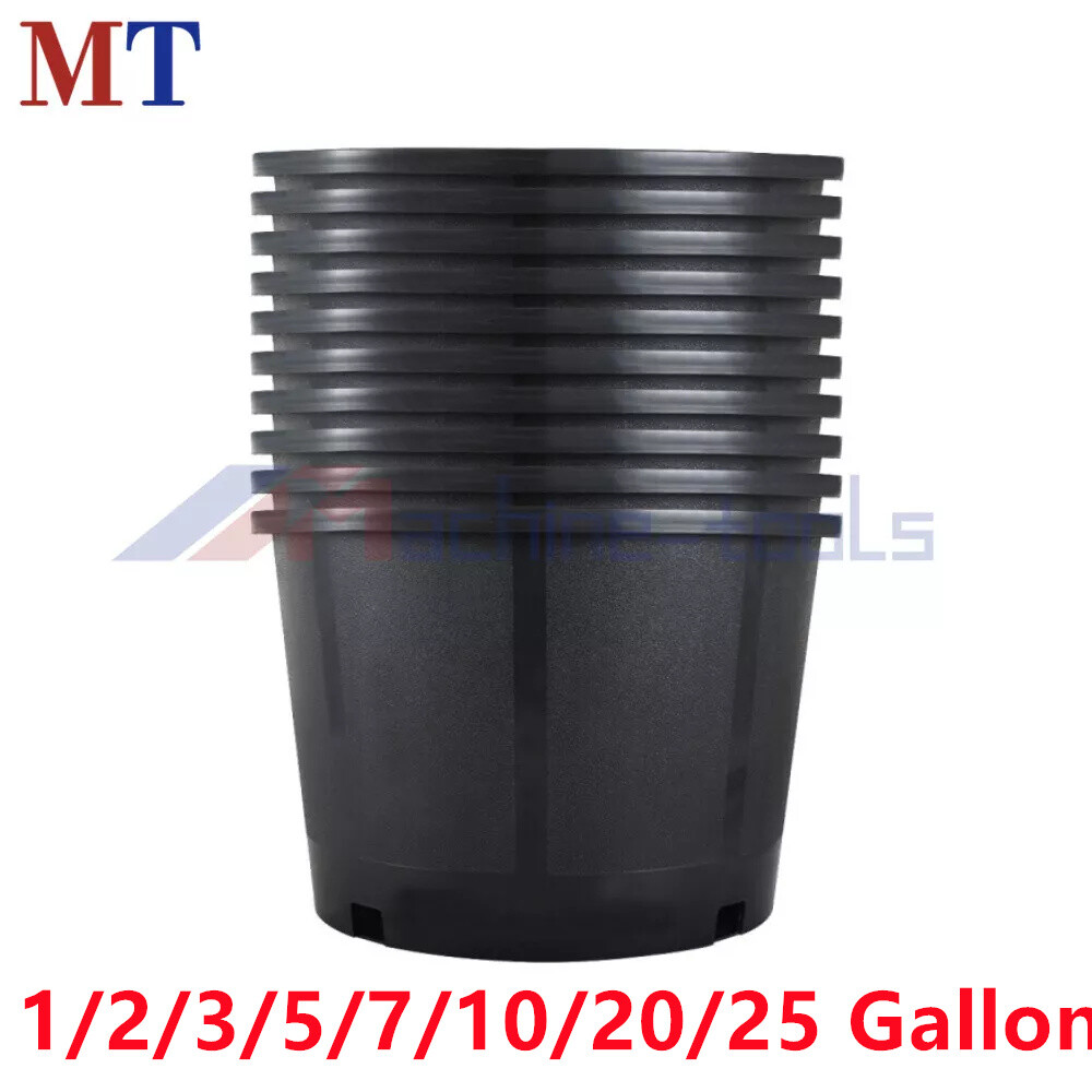 Heavy Duty Premium Black Plastic Nursery Plant Container Garden Planter Pot