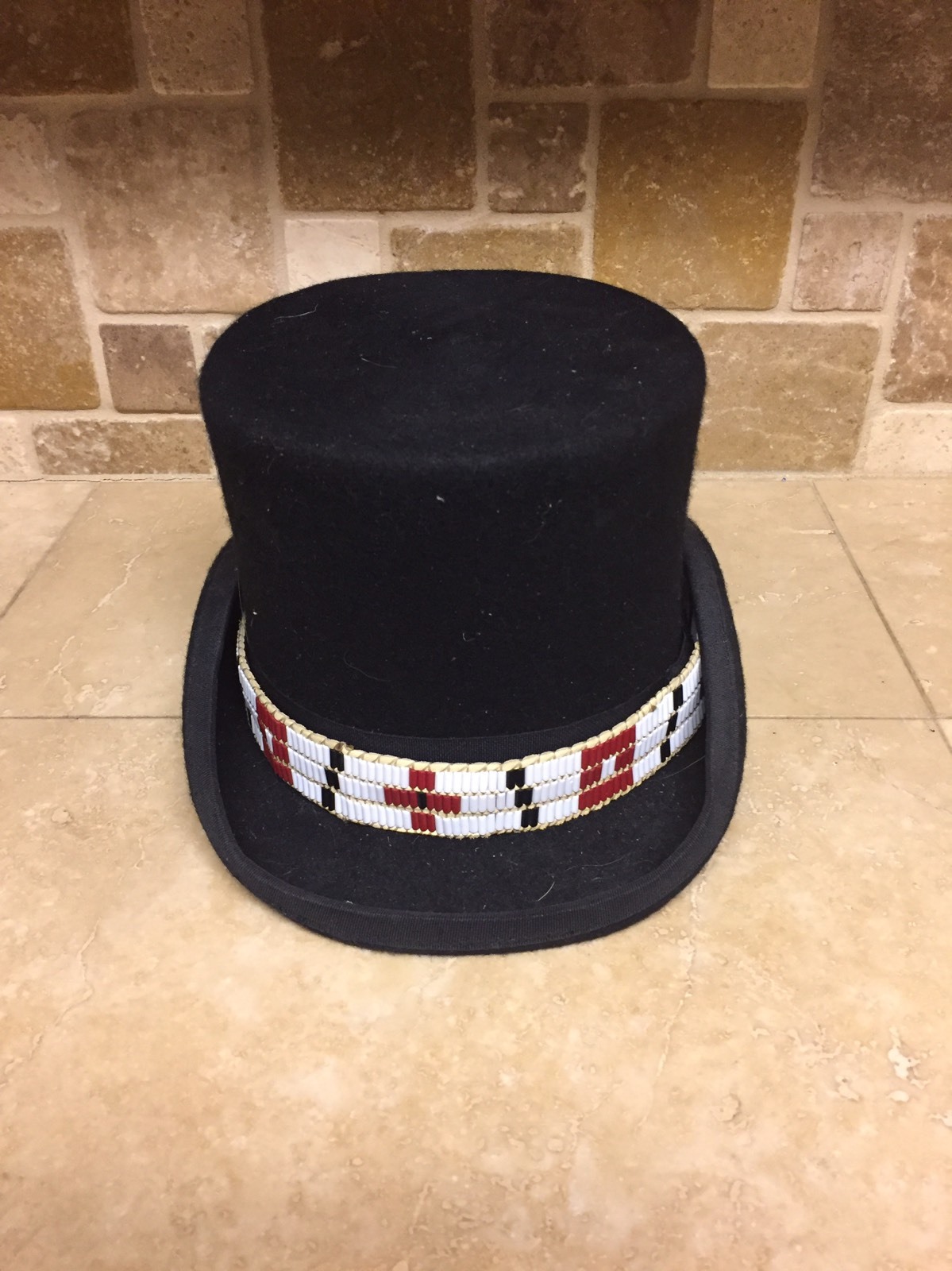 Wampum band RED and BLACK Native American rendezvous Cherokee native steampunk