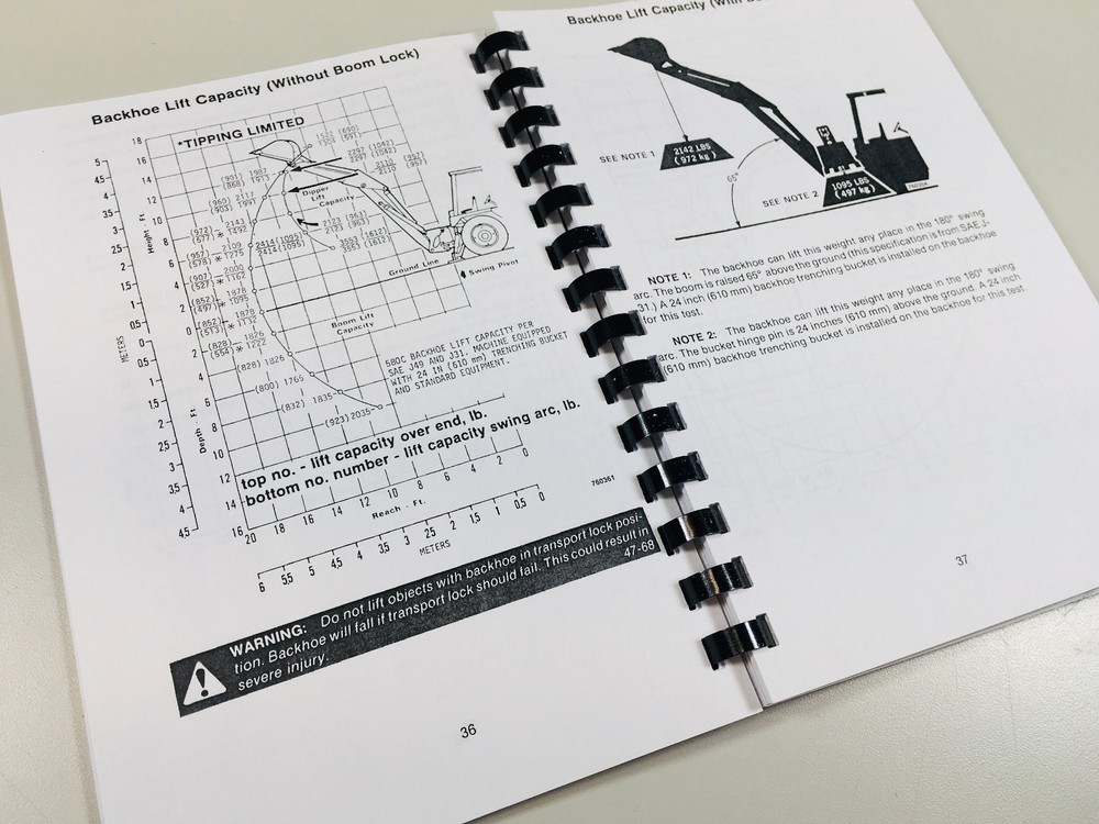 Case 580C Tractor Loader Backhoe Owners Operators Manual Coil Bound