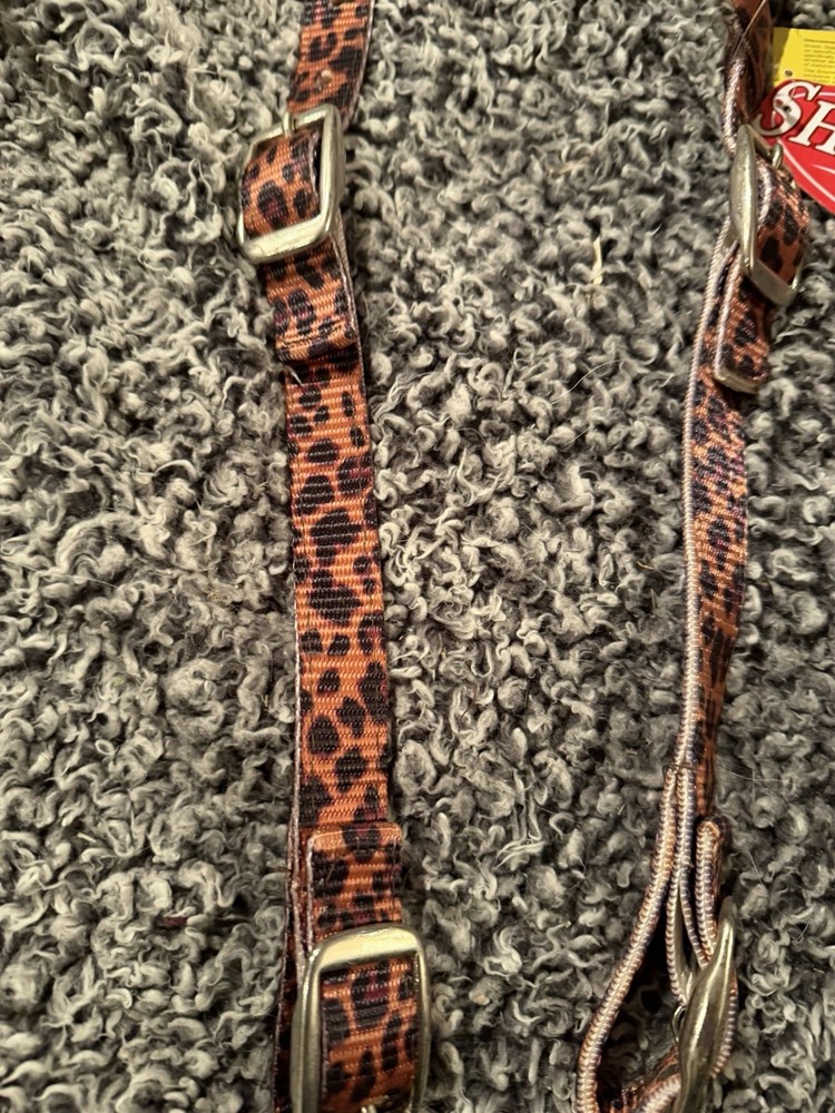 Showman Cheetah Print Nylon Single Ear Headstall