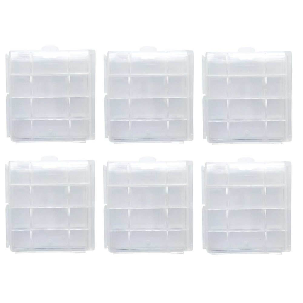 6 Pack Battery Case Holder Container Portable Storage Case for Home Office