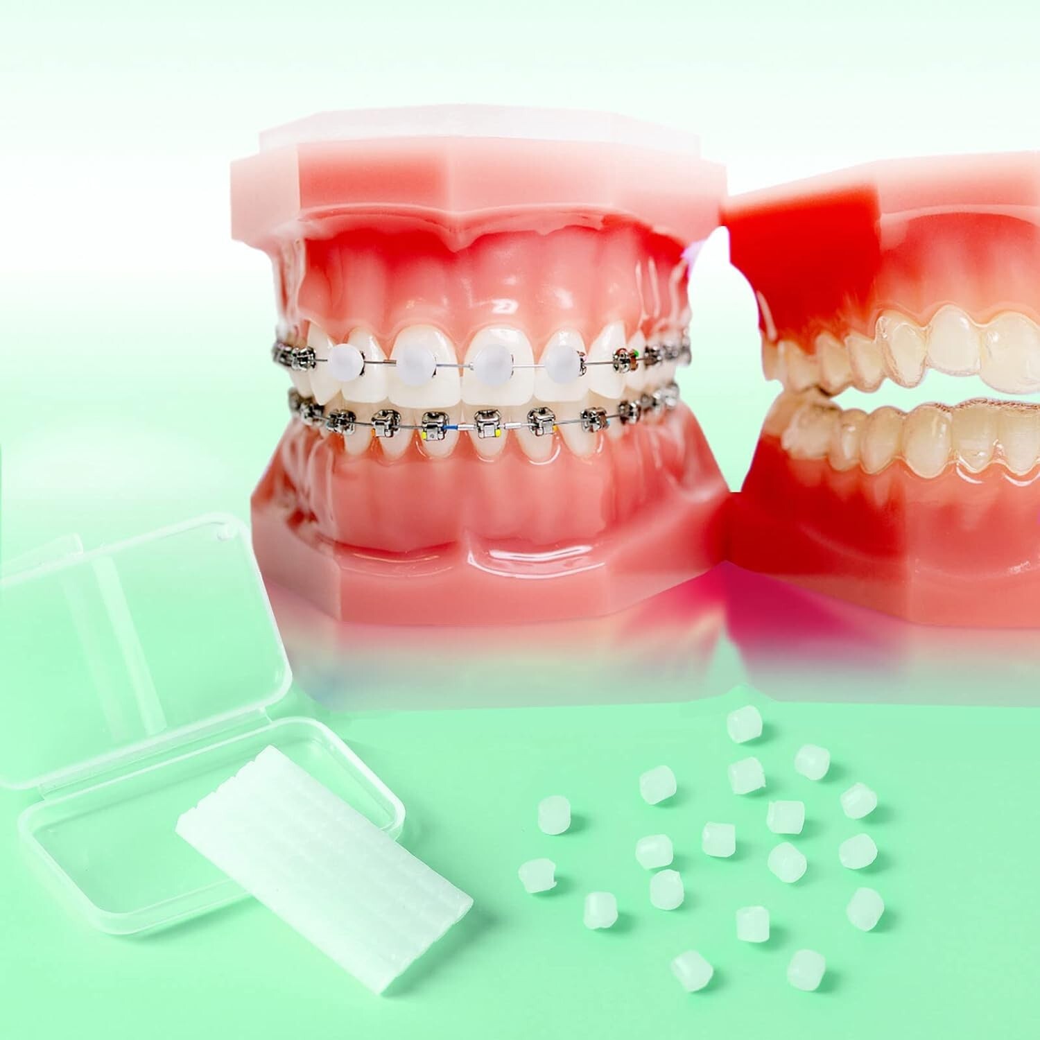 500 Blocks (10 Pack) JMU Dental Orthodontic Wax Precut Braces Wax Mint Flavored