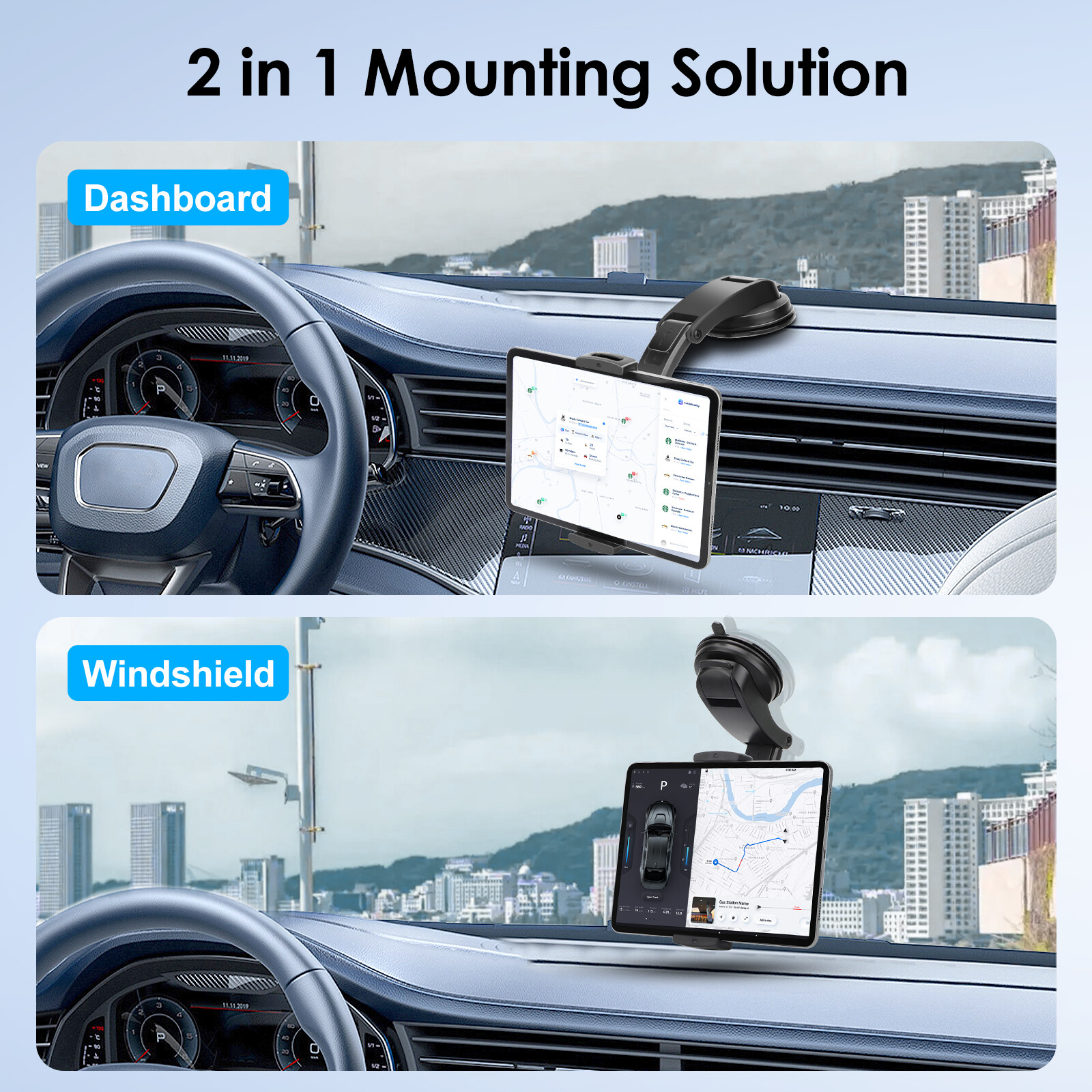 Car Phone Tablet Holder Suction Cup Windshield Dashboard Mount for iPhone iPad
