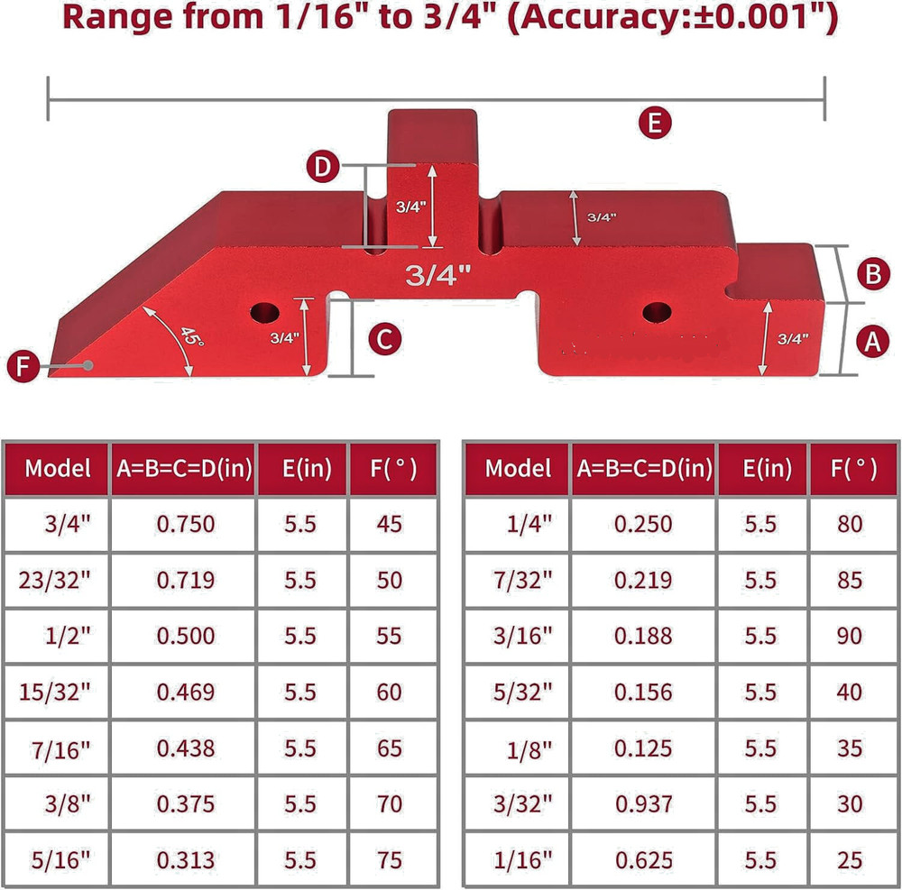 Setup Blocks Woodworking 14 Pcs Precision Aluminum Router Table Setup Bars
