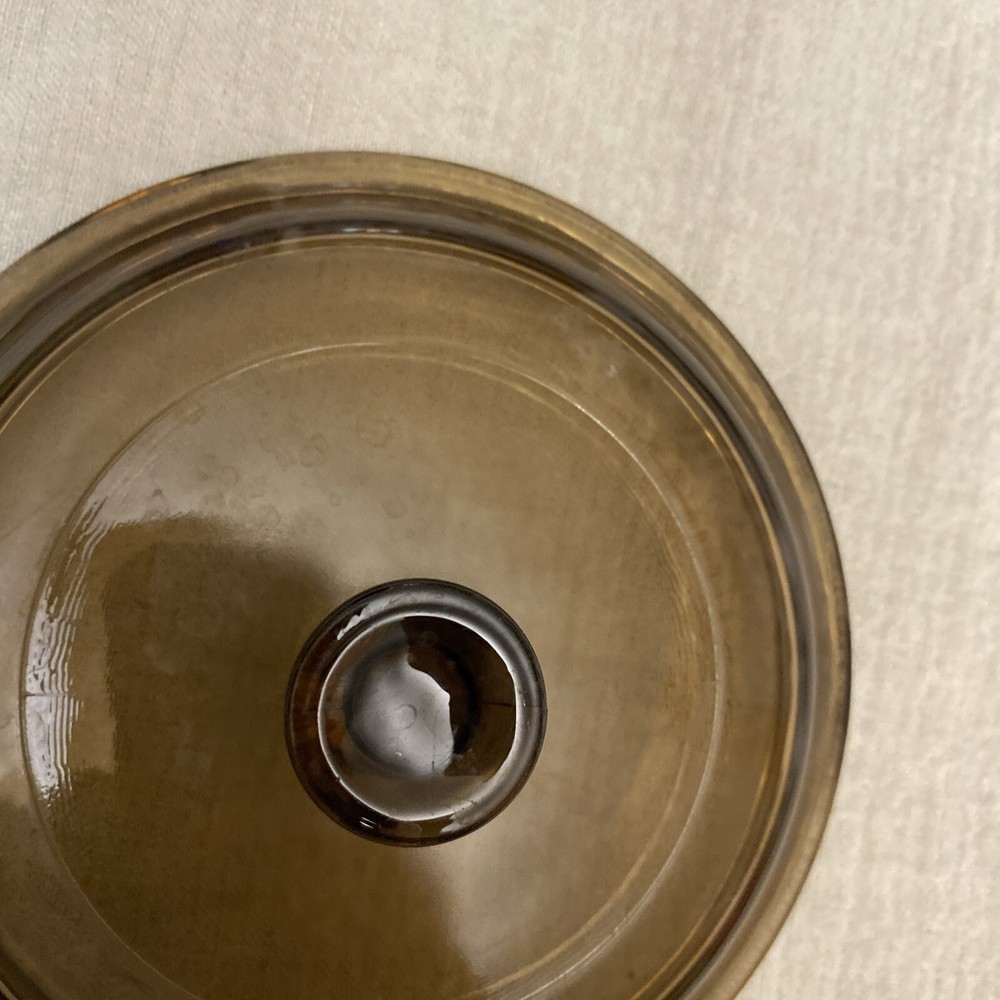 Vintage Corning Ware Vision Lid Replace Piece 5” Inner Diameter 6” Outer Amber