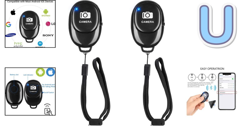 Ergonomic Bluetooth Remote Shutter Clicker – Perfect for Hands-Free Photos
