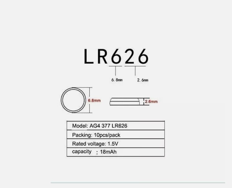 10 Pcs LR626 SR66 SR626SW Alkaline Button Watch Battery AG4 377 376 364 363