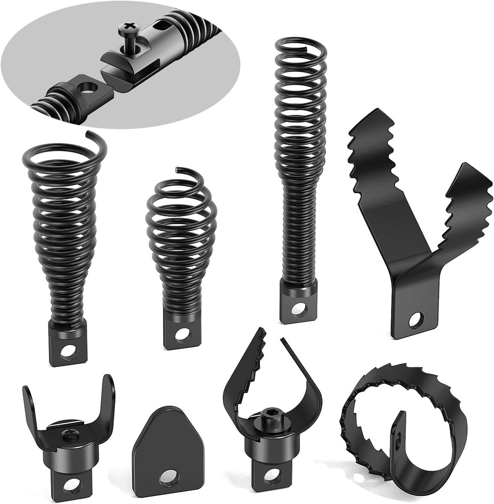 8-Piece Drain Snake Drill Attachment - Tackle Any Clog with Precision
