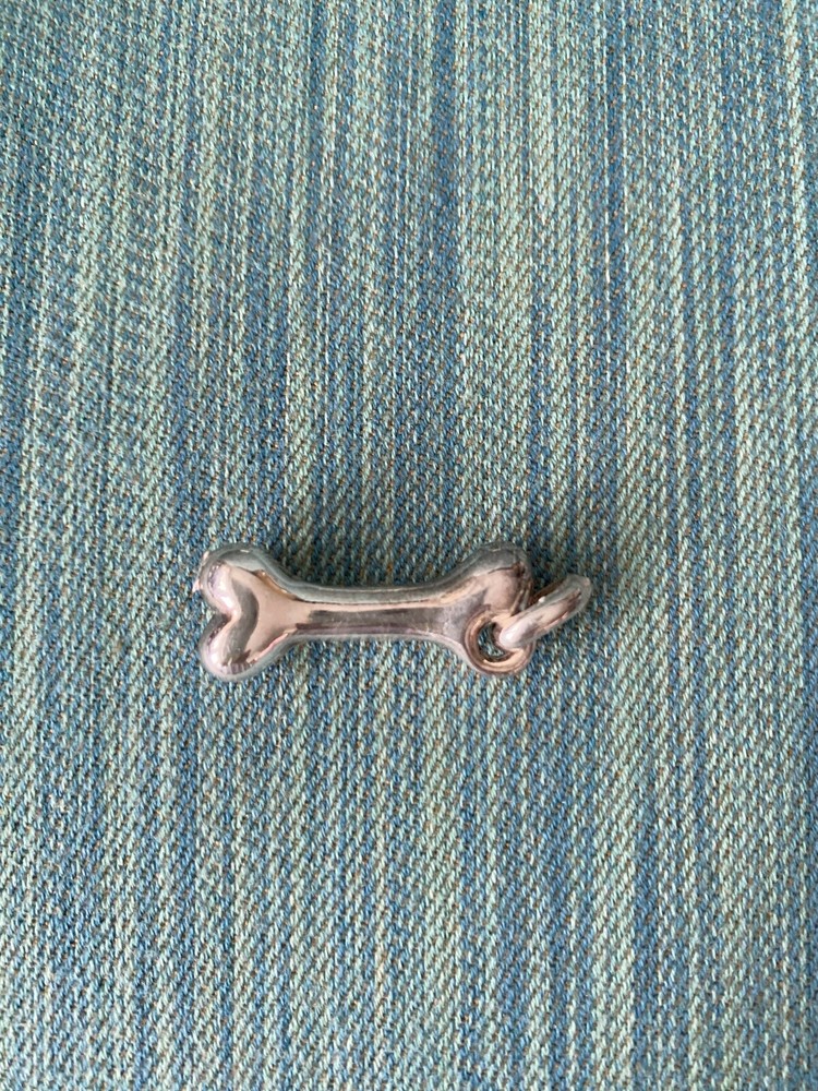 Silver Tone Dog Bone Charm