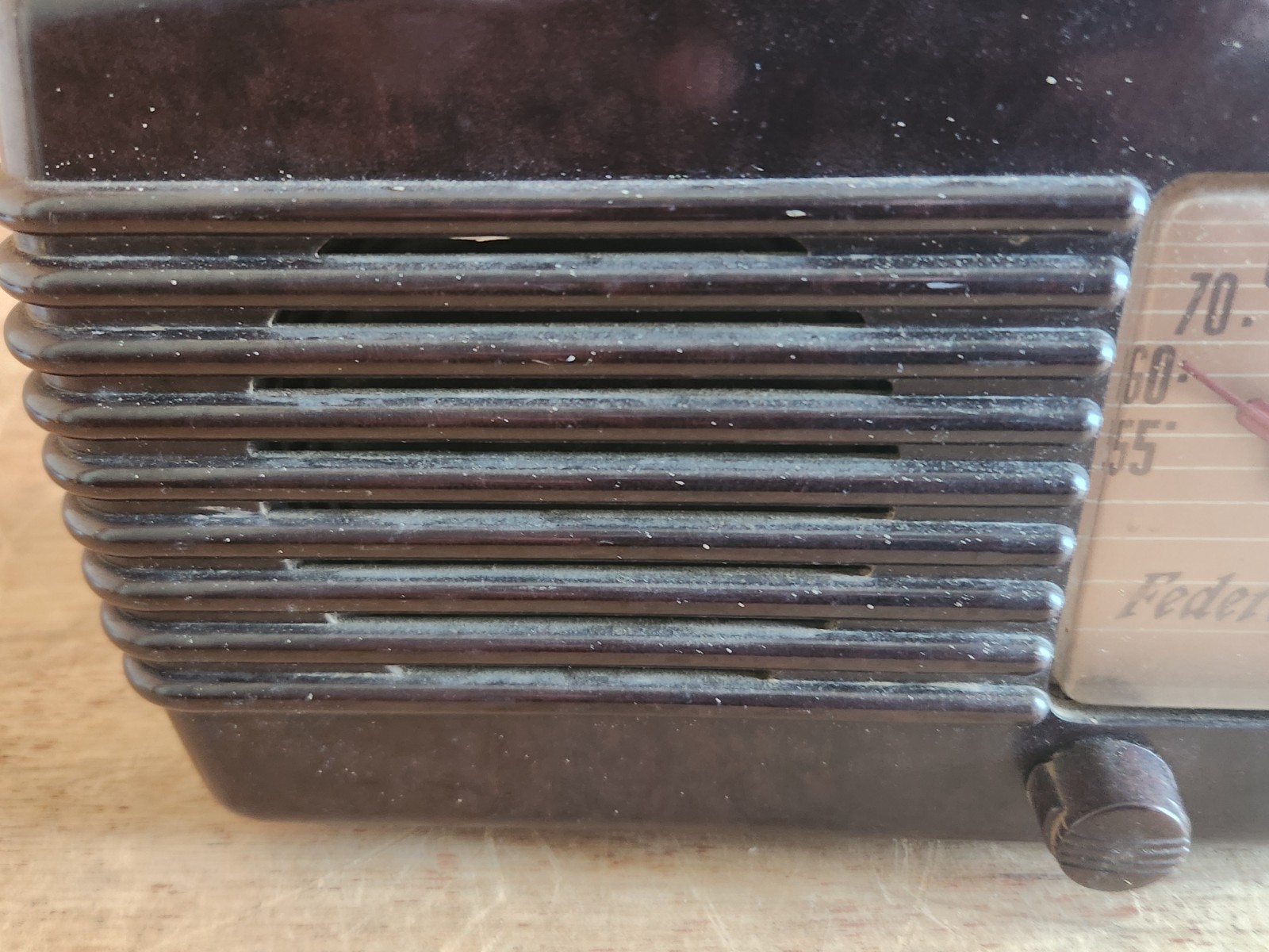 Federal Telephone + Radio Co. 1040TB 1947 Tube Radio Not Working Parts Brown Vtg