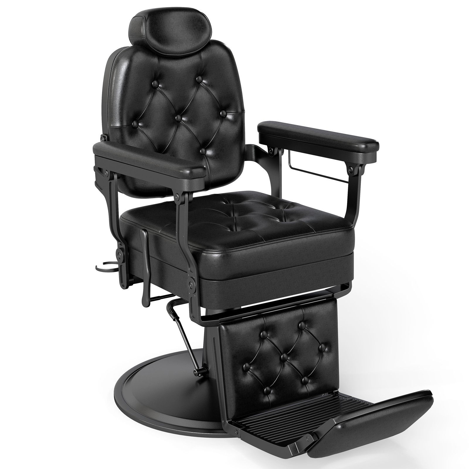 Black Recline All Purpose Vintage Barber Chair Hydraulic Heavy Duty Salon Beauty