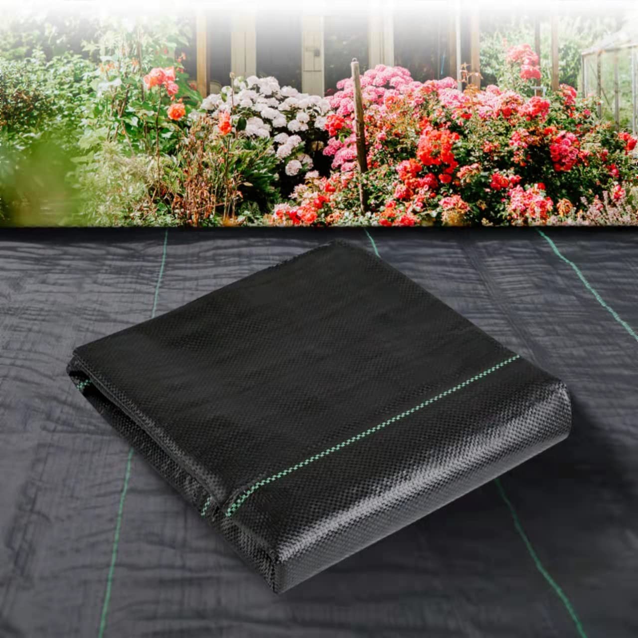 3ftx50ft Weed Barrier Landscape Fabric Heavy Duty，Weed Block Gardening Ground...